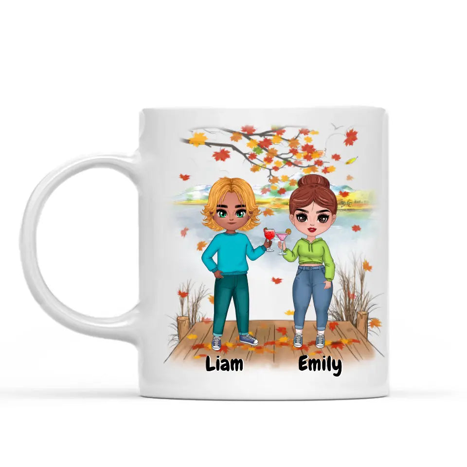 Best Friends Chibi Personalized Coffee Mugs - Up to 4 Girls/Boys   InkyProject