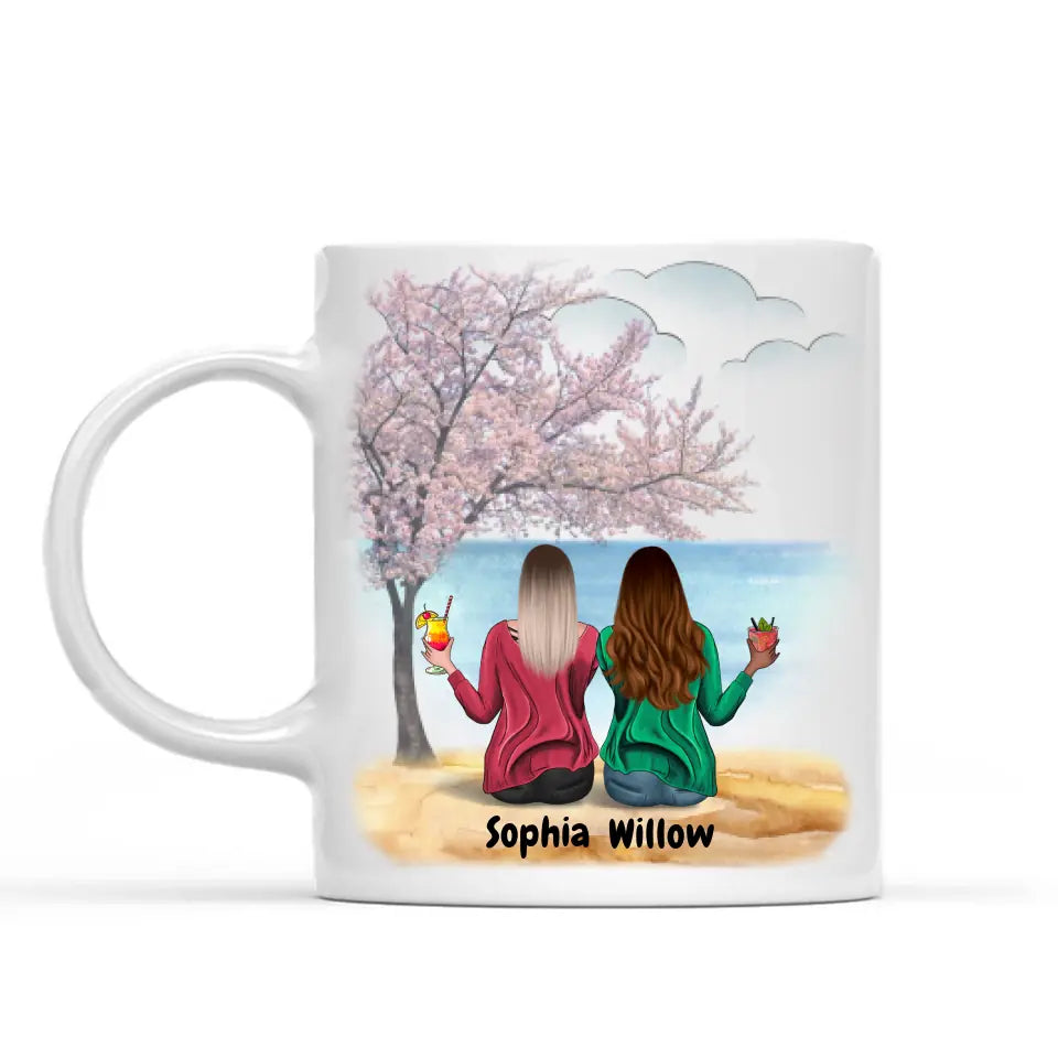Personalized Mug - 2 Pink Girls - Best Friends Forever