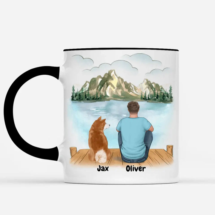 Custom Dog Coffee Mug – Pet And Owner Name Photo Mug