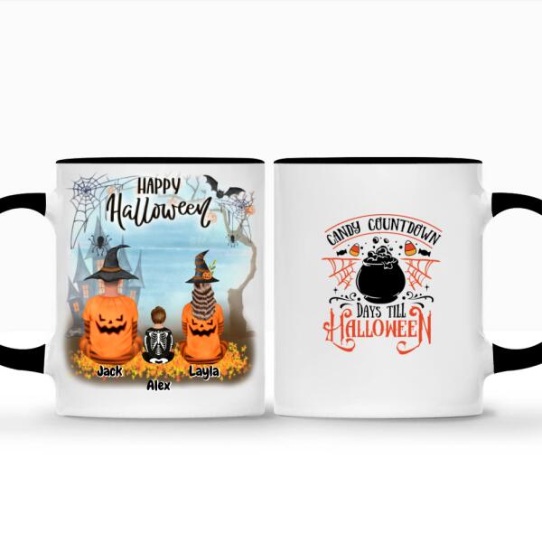 Transform your coffee breaks into a festive fiesta with our customizable mug featuring your Halloween crew! Up to 2 kids, any gender – it's your call. Picture the excitement on their faces as they embark on a candy-filled adventure. This mug is not just a cup; it's a portal to the thrilling world of trick-or-treating, making every sip a magical experience for the whole family.