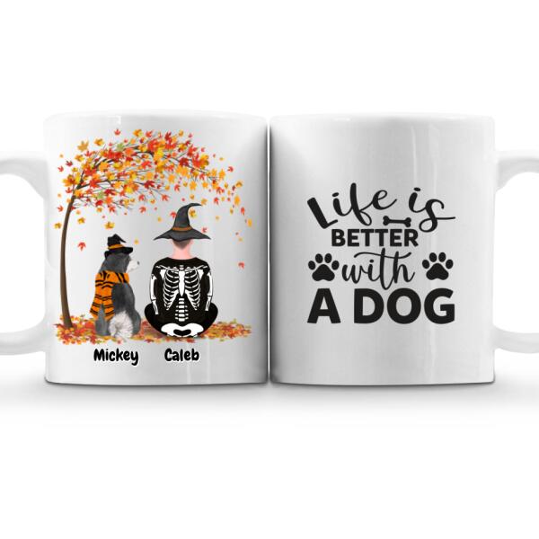 Halloween Man and Dog(s) / Cat(s) - Up to 4 pets | Customizable mug | Rescue Love