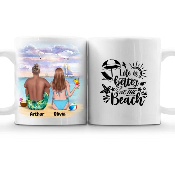 Unique Coffee Mugs for Couple | Beach Couple Personalized Tea Cup