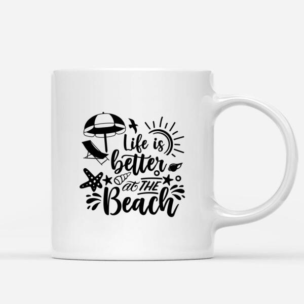 life is better at the beach customizable couple coffee mug