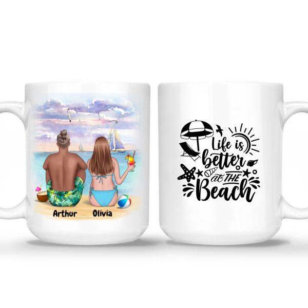 personalised mugs for couples, with custom names and cliparts