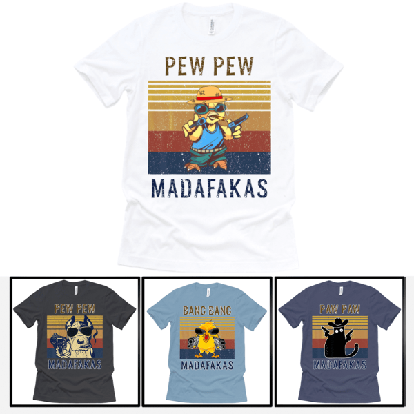 Funny Custom Shirts MADAFAKAS! With Retro Sunset Background