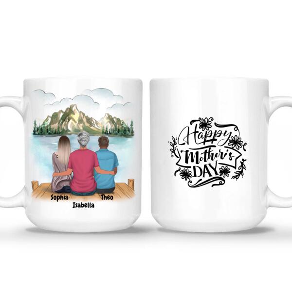 Personalized Mother's Day Coffee Cups | Mugs for Mothers Day with Customizable Names and Cliparts