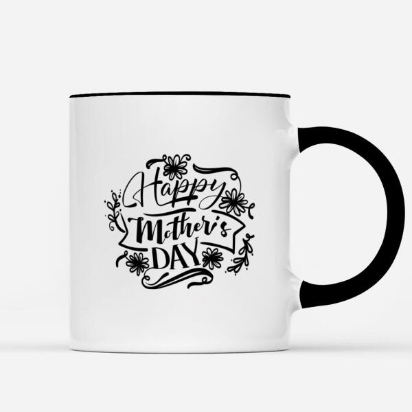 Custom Mothers Day Mug | Personalized Mother's Day Coffee Cups | Mugs for Mothers Day with Customizable Names and Cliparts
