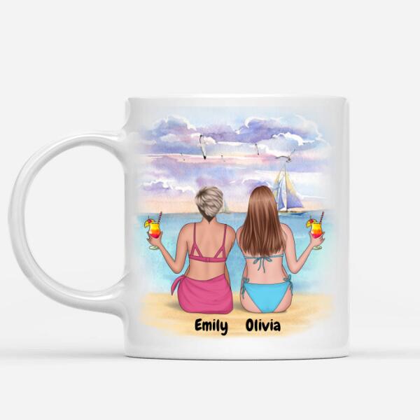Personalized Beach Mugs - Up to 5 Girls Friends | Personalized Best Friend Cups | Good Friend Present