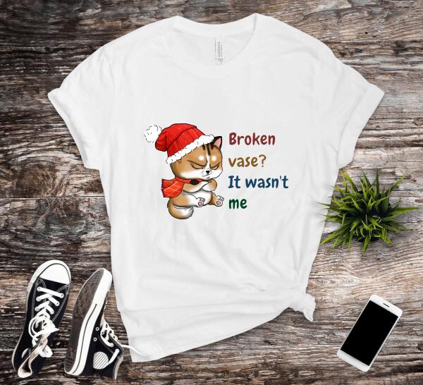Custom Christmas Shirtwith Santa Cat and Personalized text