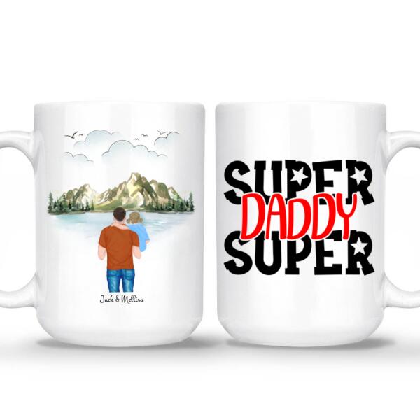 Personalised Dad Mug with Kids - Up to 2 kids | Personalized Father's day Mug