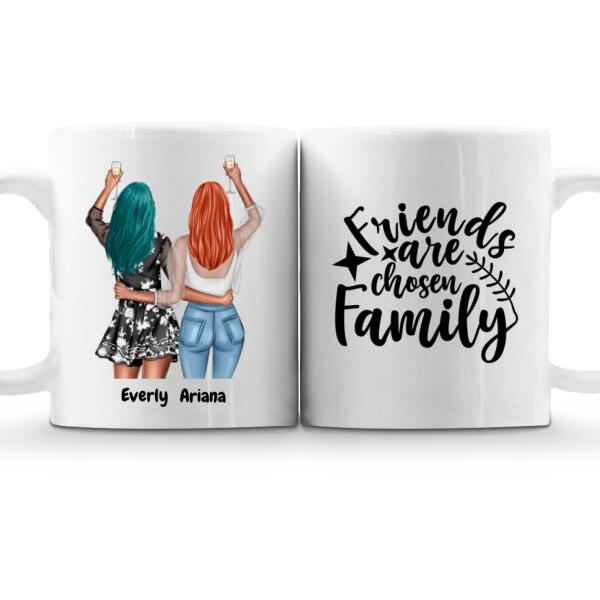 Custom Best Friend Coffee Mug - 2 Lady Personalized Cup With Name | Personalized Sister Coffee Mugs