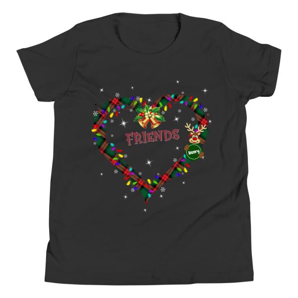 Custom Christmas Shirts for Family with Reindeer - Up to 9 Family Members | Christmas Shirts with Grandkids Names  | Personalized Christmas Shirts for Grandma