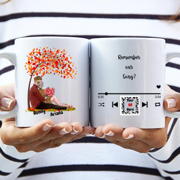 Valentine's Day Couple Coffee Cup Qr Code - Remember our Song