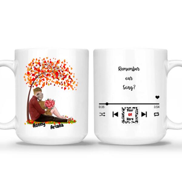 Couple mug, Love, personalized with names, cliparts and qr code