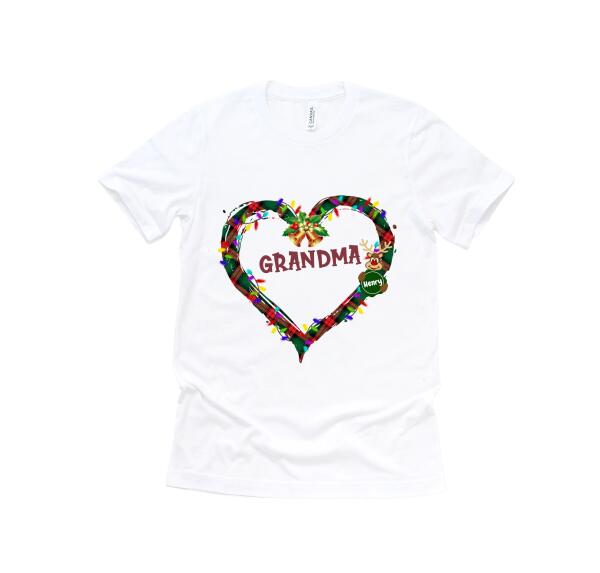 Christmas Shirts with Grandkids Names  | Personalized Christmas Shirts for Grandma