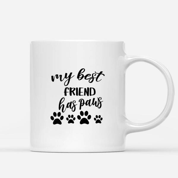 Custom Dog Dad Mug: Because Life's Better with Your Pup by Your Side. Man with up to 4 Dog/Cats with customizable Names and Cliparts
