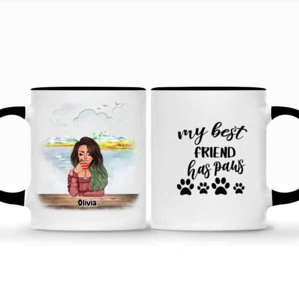 Xmas Personalised Mugs for Christmas Man Dog / Cat owner  - Up to 4 pets | Man and Cats/Dogs Custom Christmas Mug | Names Can be Customized