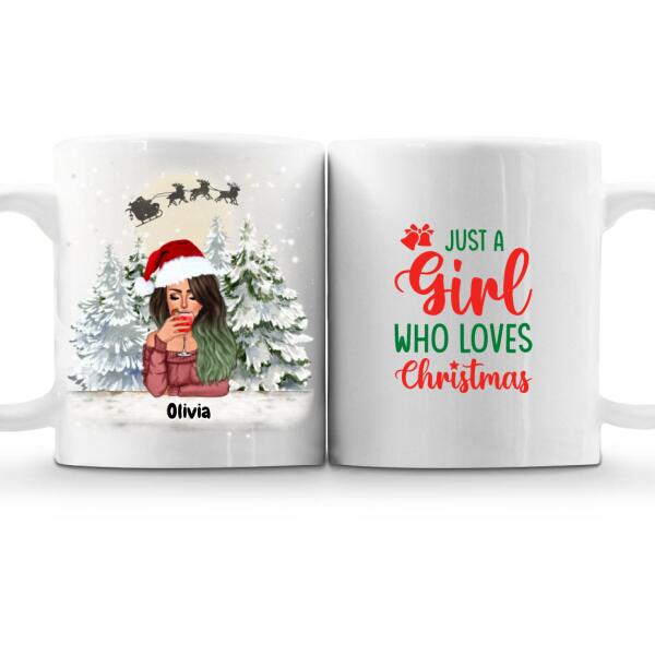 Girl and Cats/Dogs Christmas Mug Custom