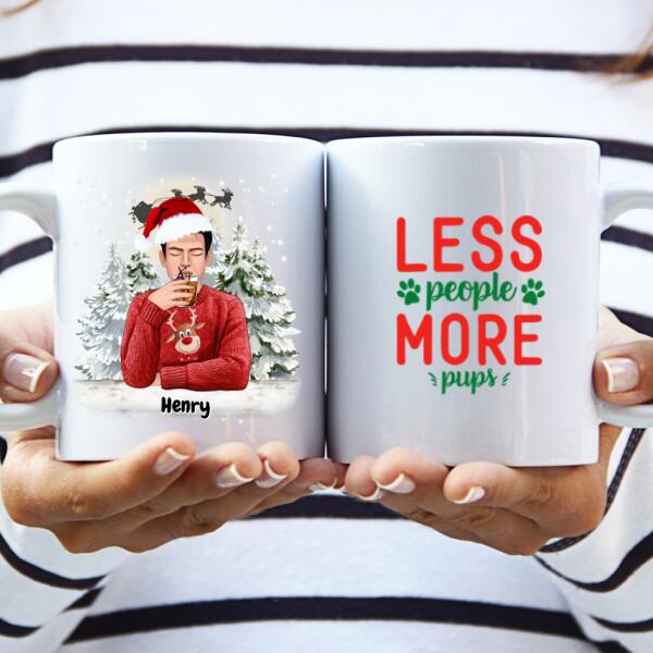 Xmas Personalised Mugs for Christmas Man Dog / Cat owner  - Up to 4 pets 