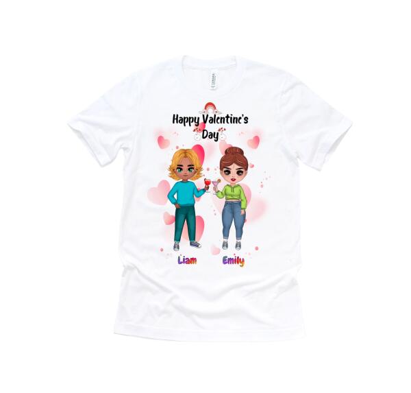 Custom Valentine's Day Chibi T-shirt | Personalized T-shirts for Valentine’s Day