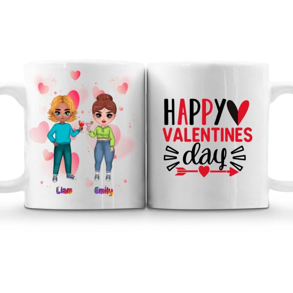 Valentine's Day Chibi Personalised Valentine's Mug | Custom Valentine Mugs