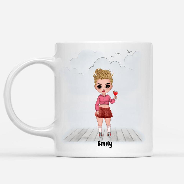 Personalized Sister Coffee Mugs With Cocktails - Up to 4 girls | Girls Best Friends Mugs Personalized