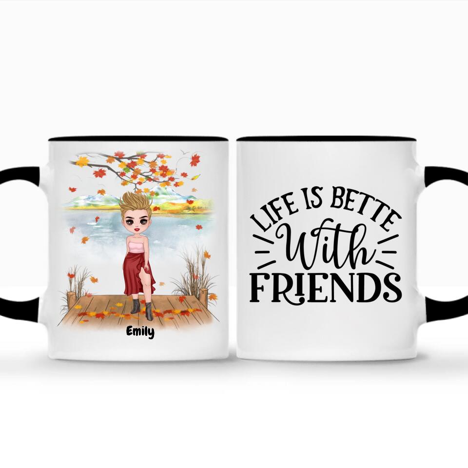Besties Chibi - Bestie Cups Personalized - Up to 4 girls | Sister Coffee Mugs Personalized