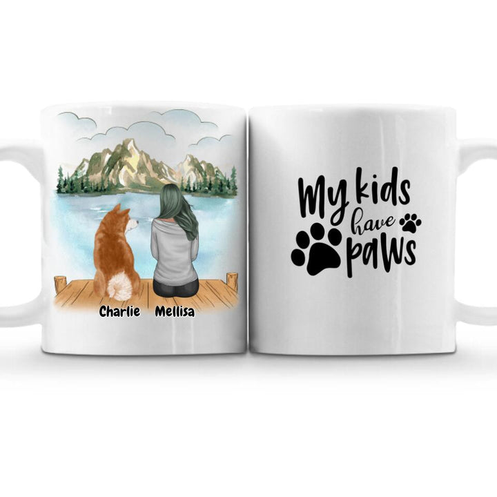 Custom Woman and Dog Mug with quotes