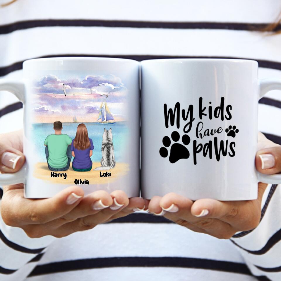 Customizable Couple and Cat Coffee Mug