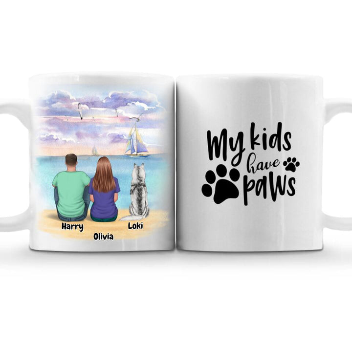 Personalised Dog and Couple Mug | Customizable Couple and Cat Coffee Mug
