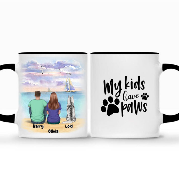 Couple and Dog or Cat Coffee Mug