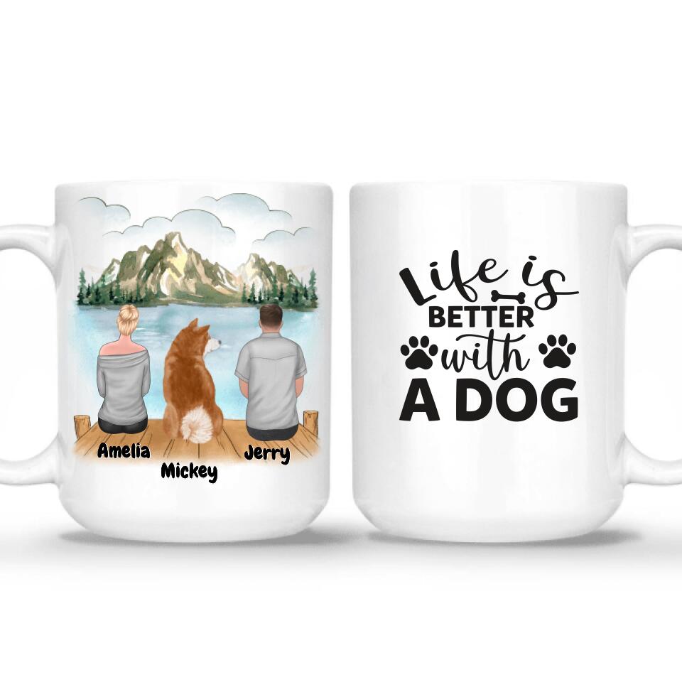Couple and Dog Mug