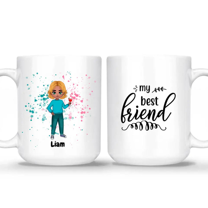 Best Friends Chibi - Personalized Friendship Coffee Mugs - Up to 4 Girls/Boys | Best Friend Cups Gift