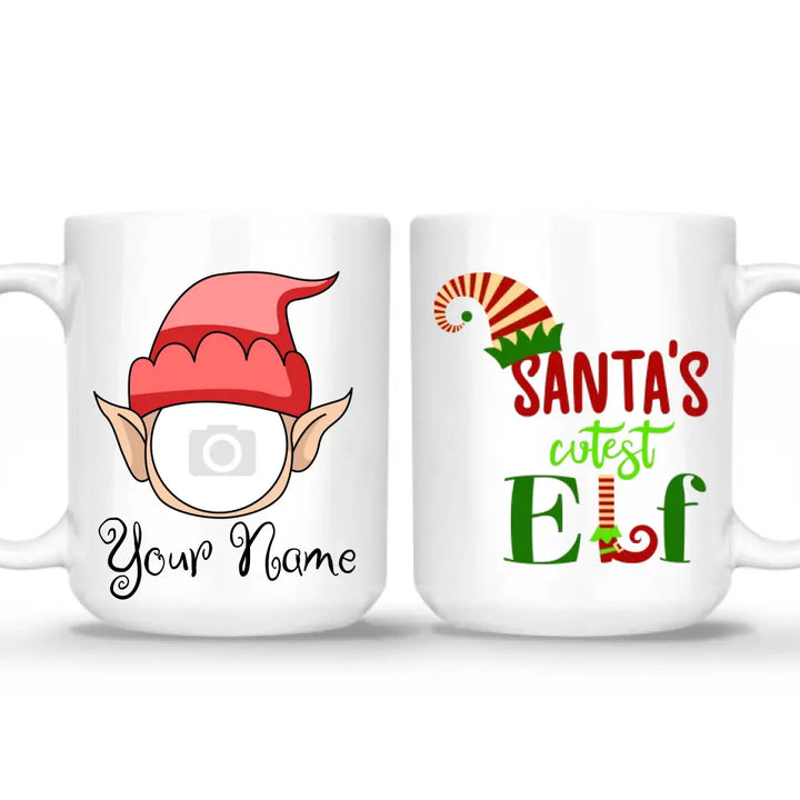 Elf Face - Fun Personalized Photo Elf Mug |  Personalised Elf Mug