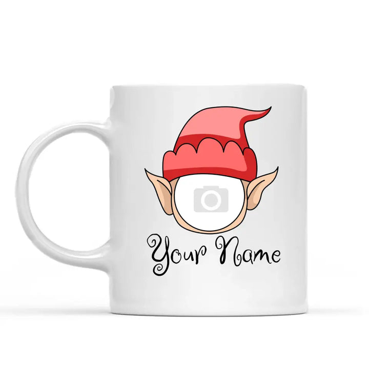 Elf Face - Fun Personalized Photo Elf Mug |  Personalised Elf Mug