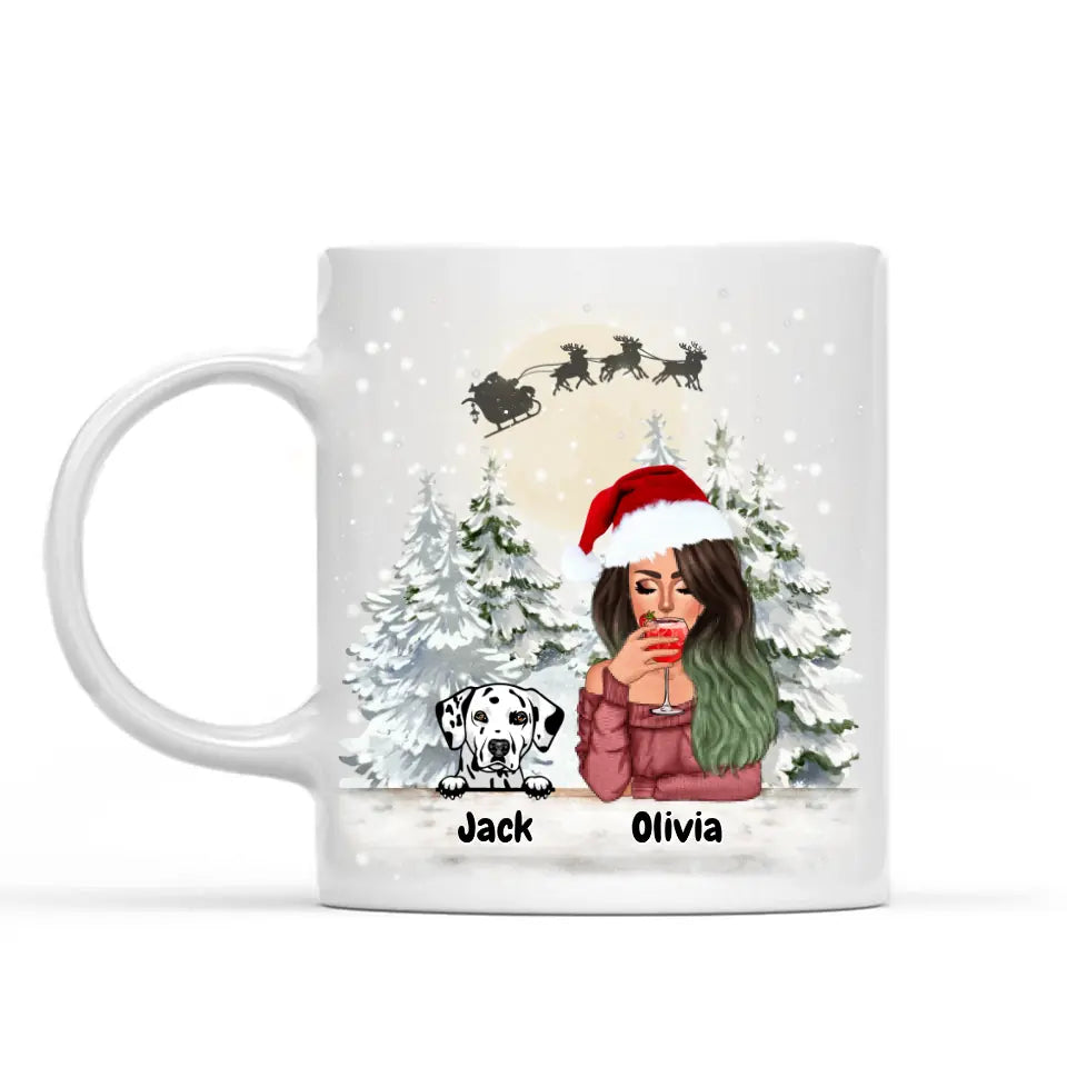 Personalized Xmas Mugs for Christmas Woman dog/cat owner