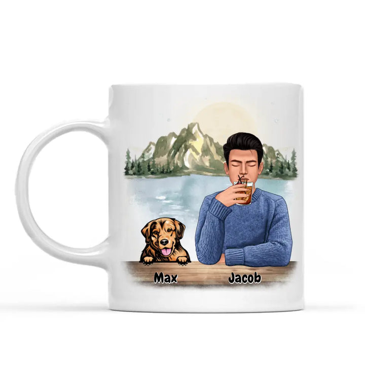 Personalized Dog and Owner Mug - Dog Dad Mug - Life is Better With a Dog Mug Personalized