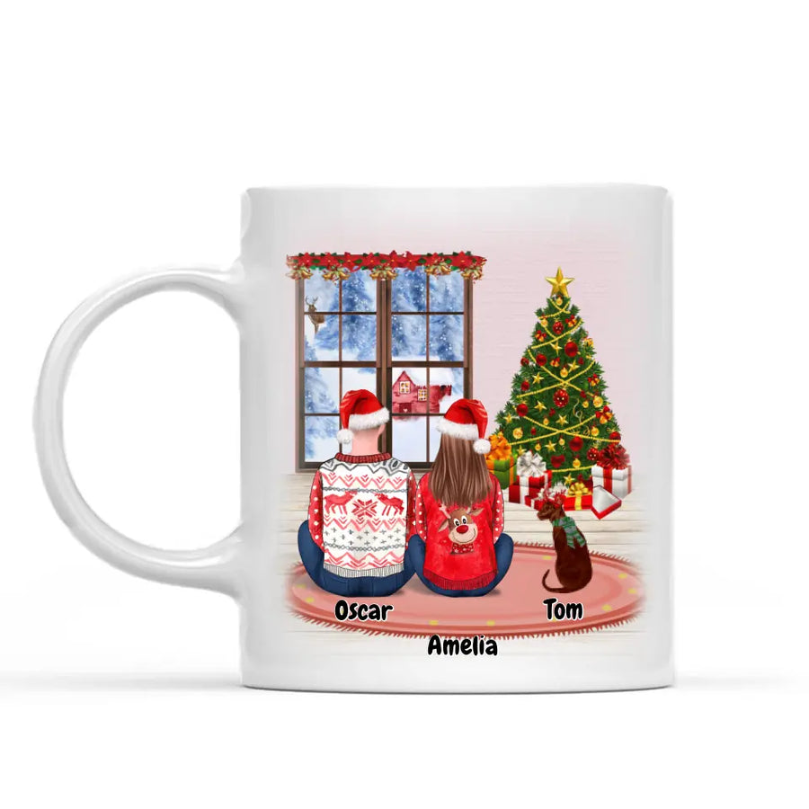 Personalized Christmas Couple Mugs with Dog(s) / Cat(s)