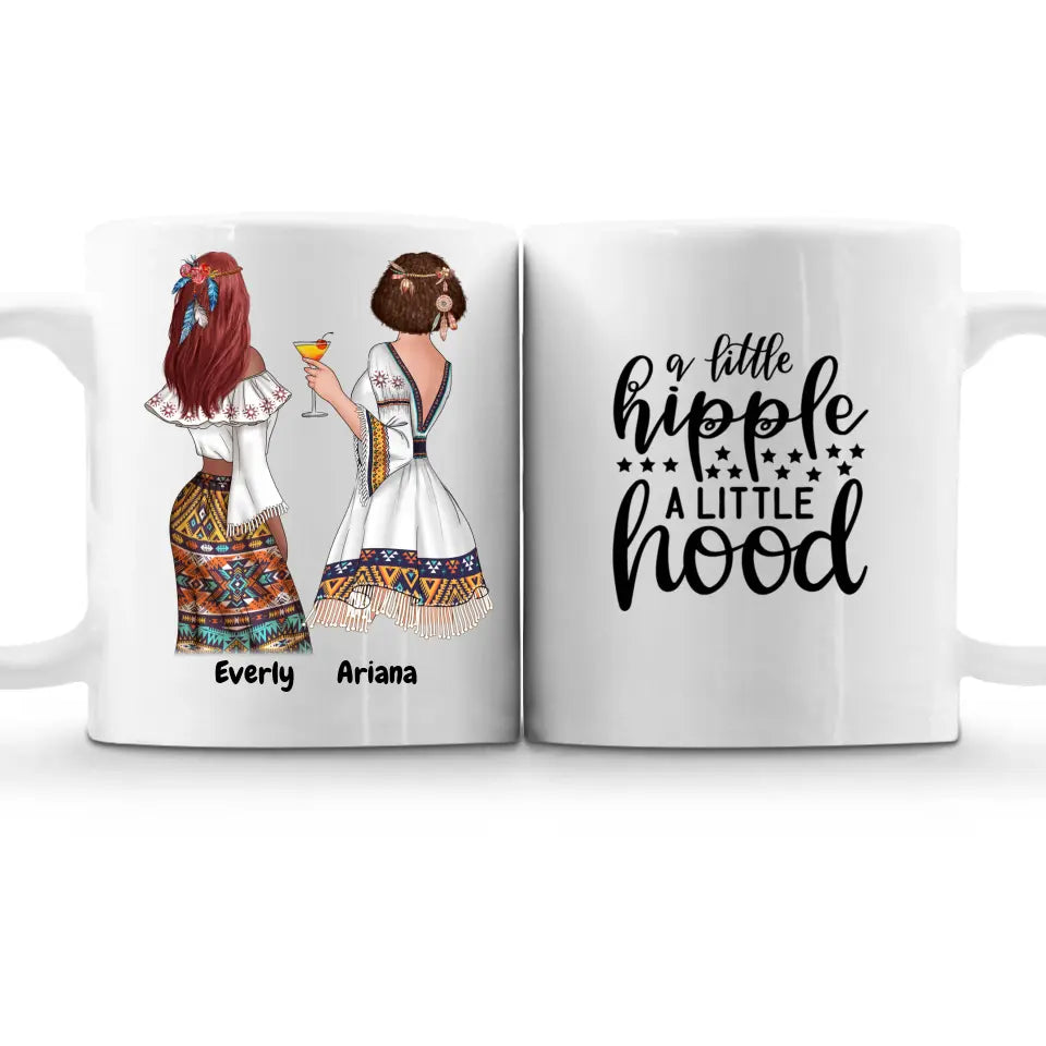 Personalized Friendship Coffee Mugs for Women - Boho Hippie Bohemian Girls Coffee Mug