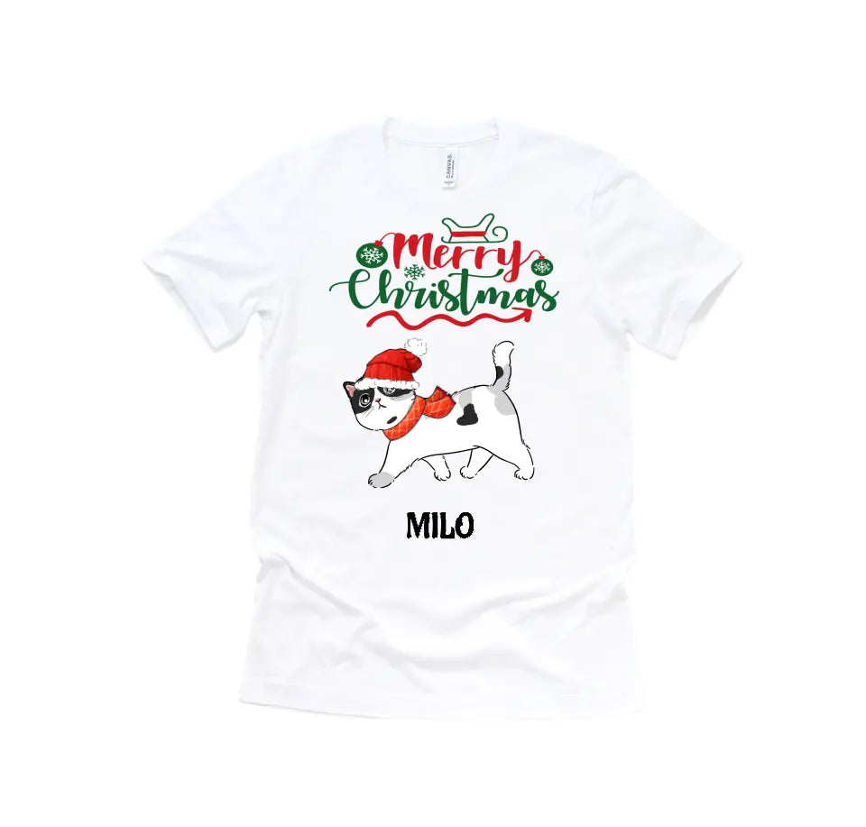 Christmas T-shirts with Cats- Up to 6 Cats 