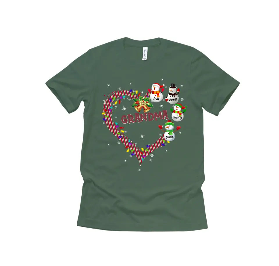 Custom Christmas Shirts for Family with Snowman - Up to 11 Family Members