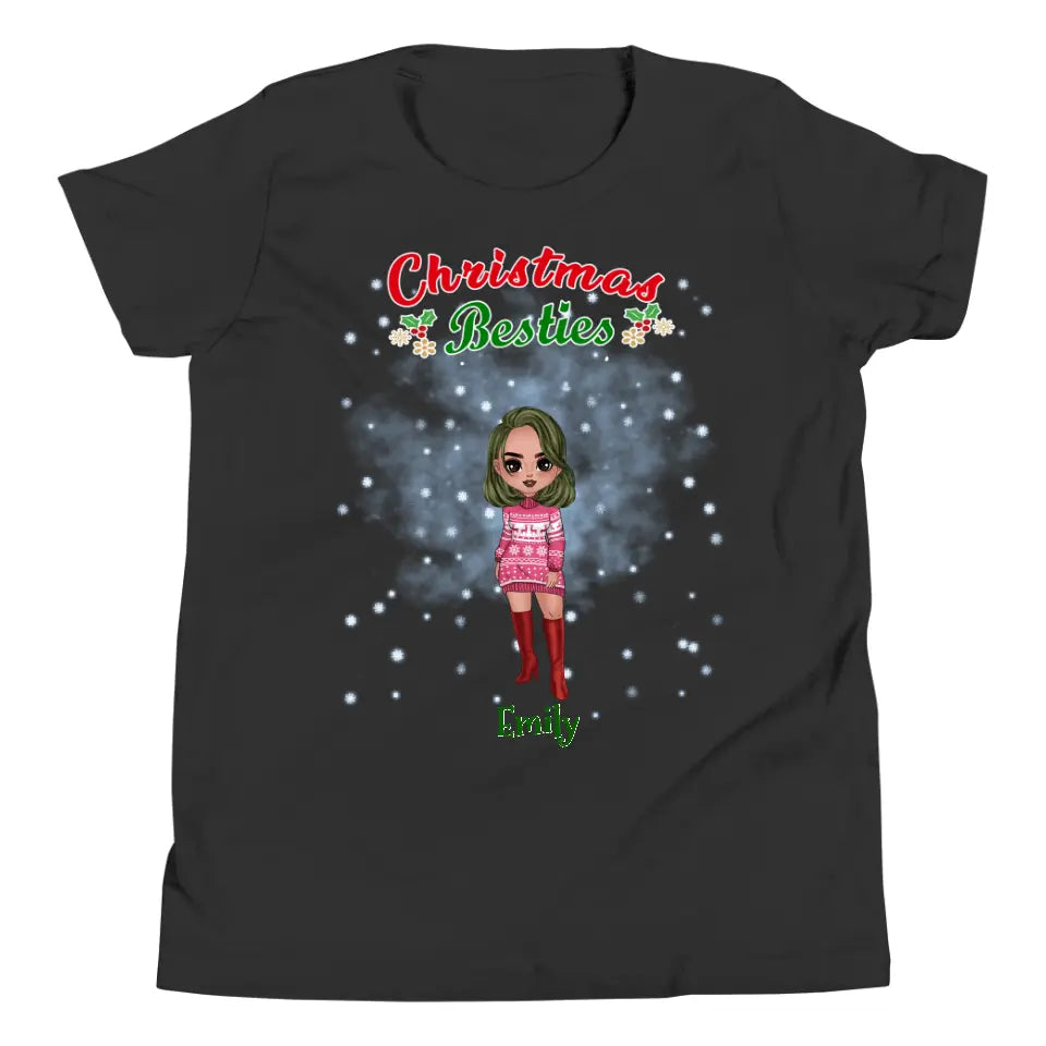 Personalized Shirts for Christmas Besties Chibi - Up to 4 girls | T-shirt Printing Design for Christmas
Best Friends