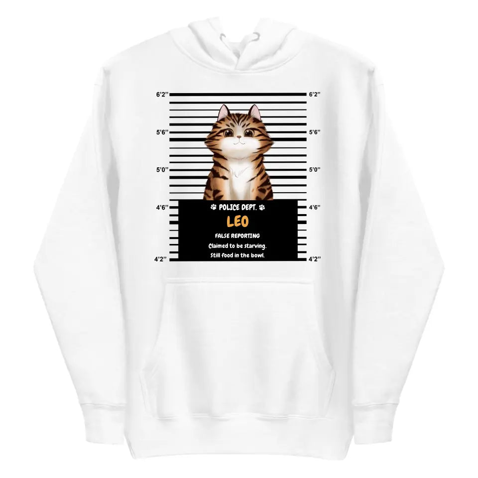 Arrested Cat - Up to 3 Cats | Customizable Hoodie
