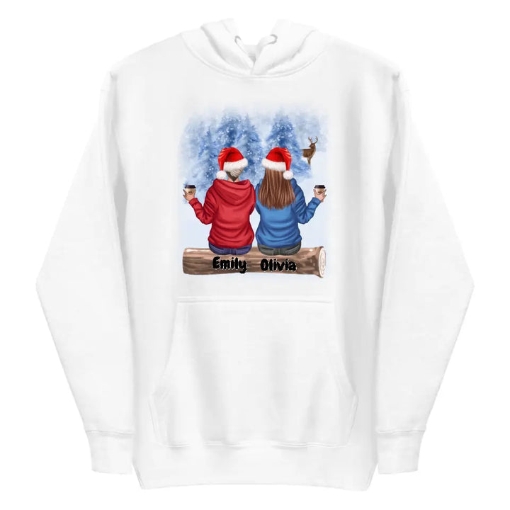 Customizable Christmas Friends Hoodie up to 4 Girls | Personalized Women Friends Christmas Sweater