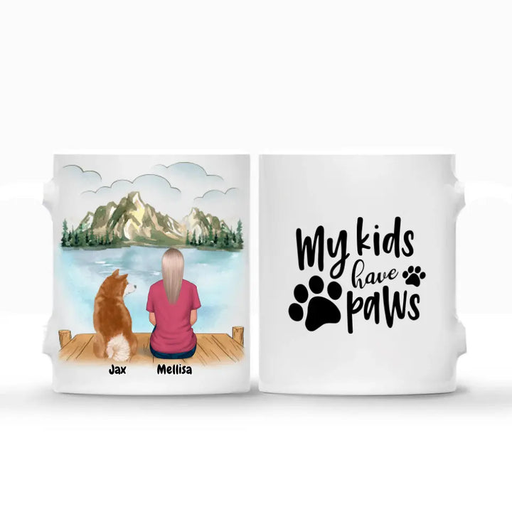 Woman with Dogs and Cats - Personalised Mug