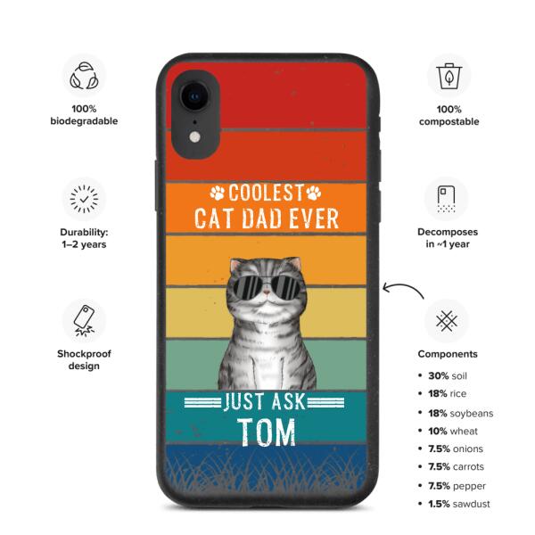 Coolest Cat Dad/Mom Ever - Customizable iPhone/Eco iPhone Case