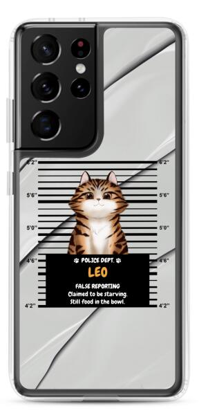 Arrested Cat - Up to 3 Cats | Customizable Samsung Case