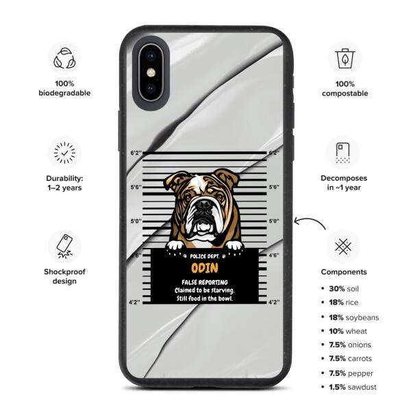 Arrested Dog - Up to 3 Dogs | Customizable iPhone/Eco iPhone Case