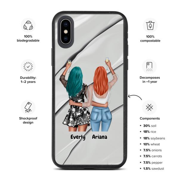 Besties - 2 Girls | Customizable iPhone/Eco iPhone Case
