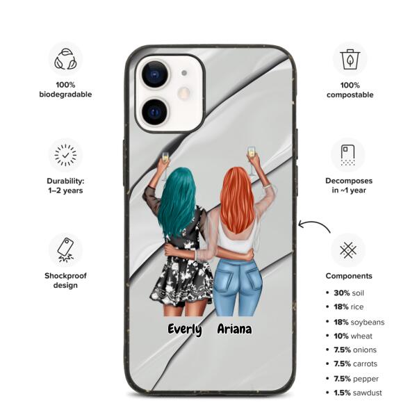 Besties - 2 Girls | Customizable iPhone/Eco iPhone Case